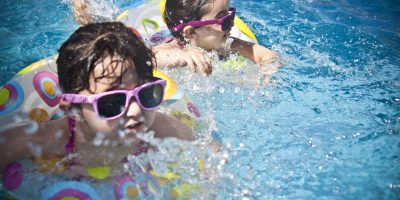 Enjoying swimming